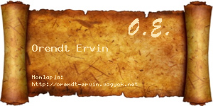 Orendt Ervin névjegykártya